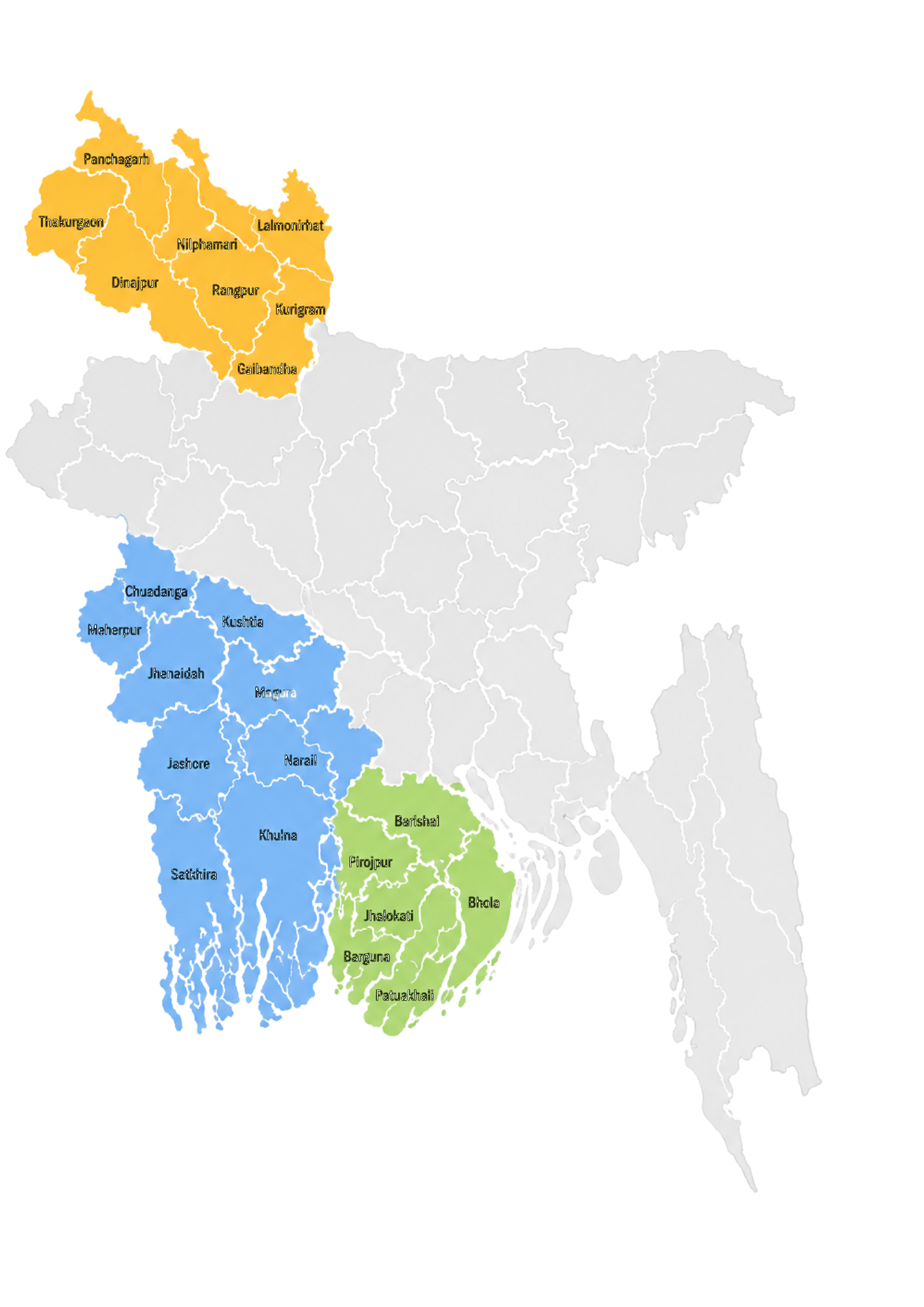 Where We Work - Map of Bangladesh